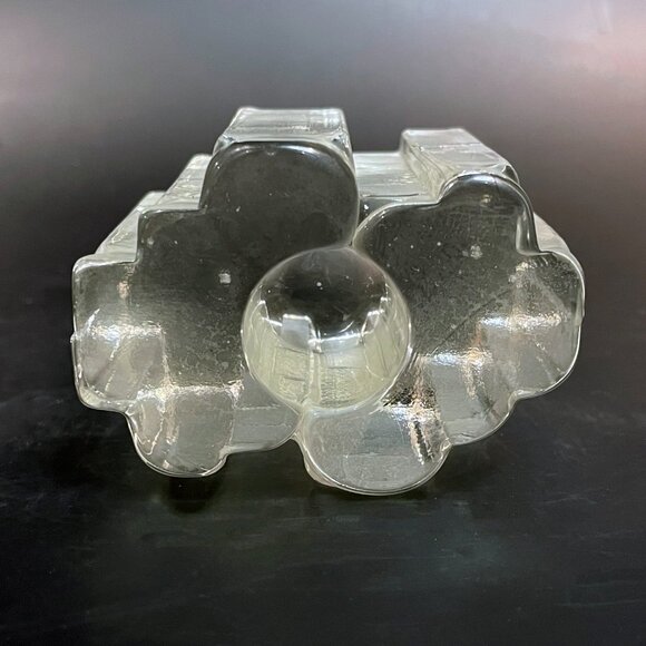 Bohemian Crystal Glass Ice Block Candle Holders Set of 3 Bohemia Glass - Picture 15 of 16